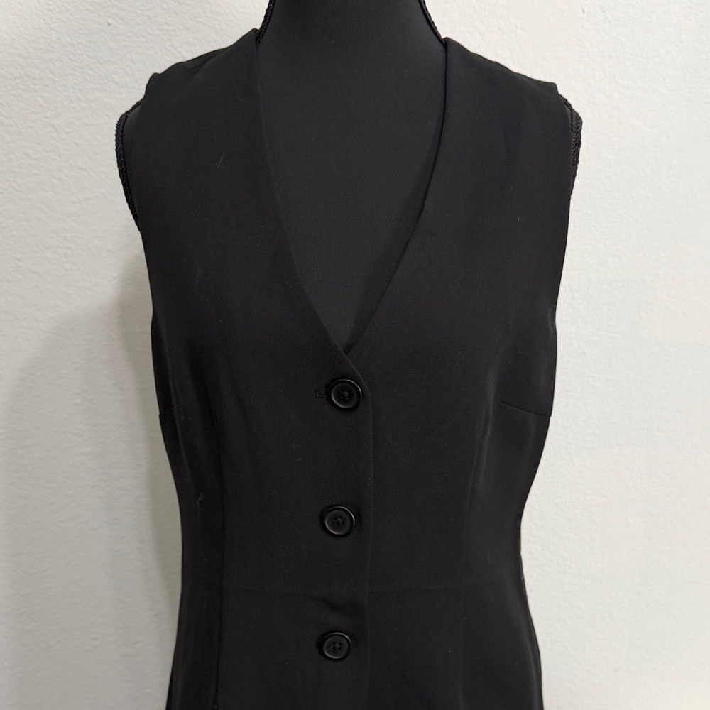 Steve Madden black Dress Front button closure V-neck Sleeveless Size S - Picture 7 of 9